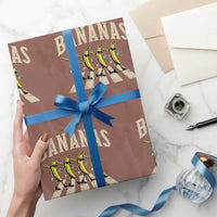 Retro Bananas Parody Wrapping Paper Roll Funny Baseball Player Gift
