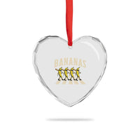 Retro Bananas Parody Heart Crystal Glass Ornament Funny Baseball Player Gift