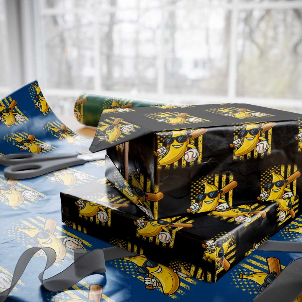 Retro Bananas Wrapping Paper Roll Vintage American Flag Banana Lover - Wonder Print Shop