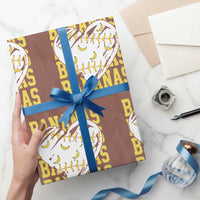 Retro Bananas Wrapping Paper Roll Vintage Baseball Heart Graphic Game Day Gifts