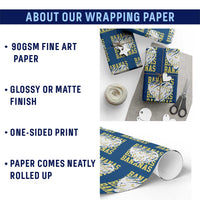 Retro Bananas Wrapping Paper Roll Vintage Baseball Heart Graphic Game Day Gifts