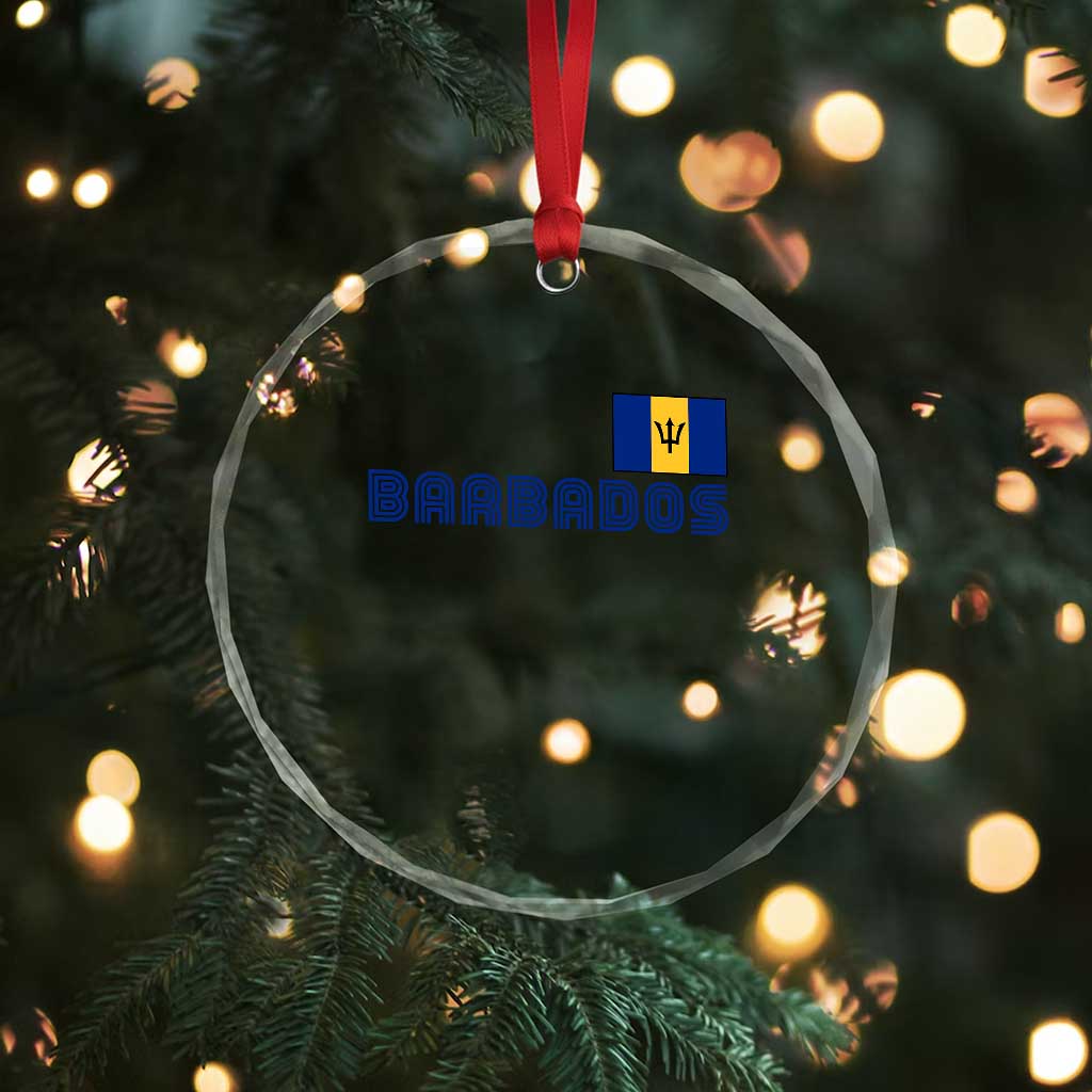 Retro Barbados Crystal Glass Ornament Vintage Barbadian Souvenir Caribbean Island Pride Heritage Gift