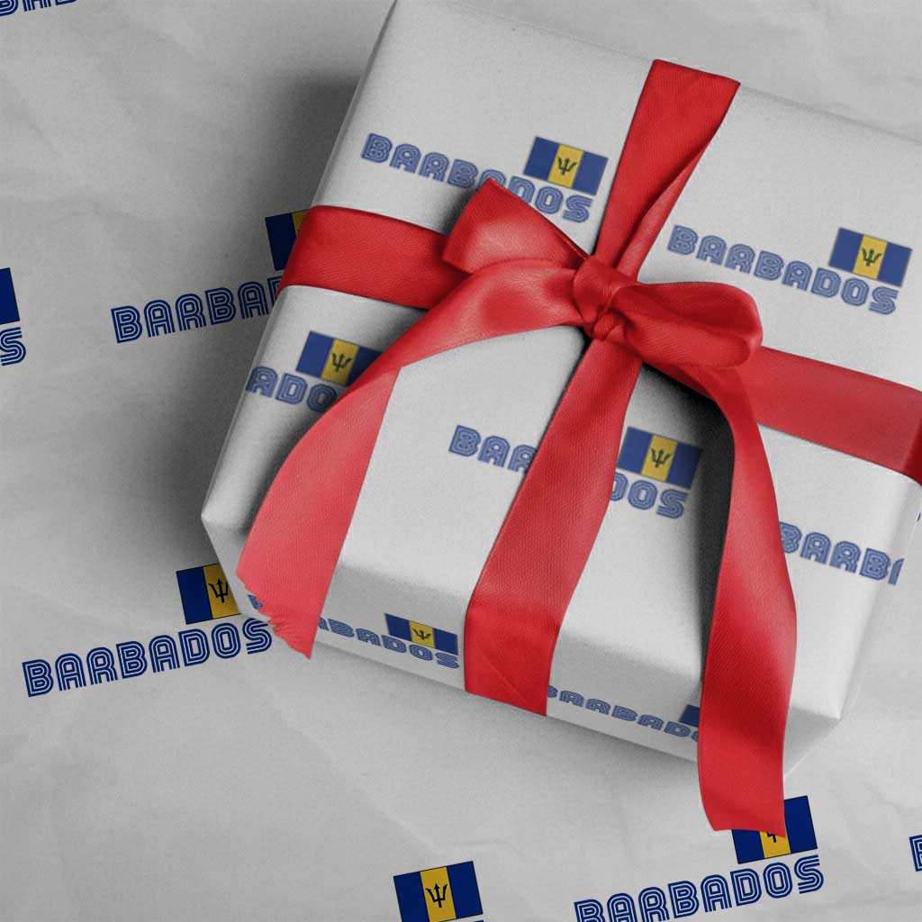 Retro Barbados Wrapping Paper Roll Vintage Barbadian Souvenir Caribbean Island Pride Heritage Gift