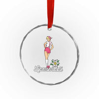Retro Bavarian Pin Up Girl Lausmadl Crystal Glass Ornament Oktoberfest Edelweiss Flower TS02