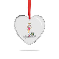 Retro Bavarian Pin Up Girl Lausmadl Heart Crystal Glass Ornament Oktoberfest Edelweiss Flower - Wonder Print Shop