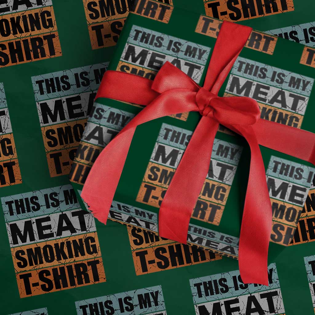 Retro BBQ Smoker This is My Meat Smoking Wrapping Paper Roll - Wonder Print Shop