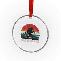 Retro Bigfoot Fishing Crystal Glass Ornament Funny Retro Sasquatch Bassquatch Fisherman TS10