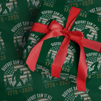 Retro Bigfoot Saw It All USA 250th Anniversary Wrapping Paper Roll 250 Years 1776 2026 4th of July Sasquatch Flag