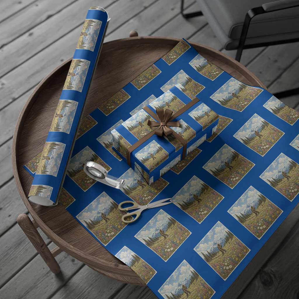 Retro Bigfoot Wildflower Wrapping Paper Roll Vintage Sasquatch Funny Cryptid