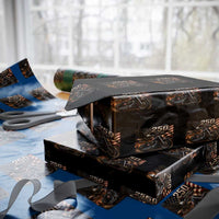 Retro Biker USA 250th Anniversary Wrapping Paper Roll American Flag Motorcycle Eagle Independence Day