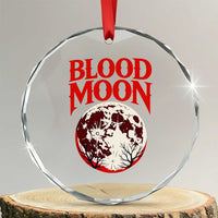 Retro Blood Moon Graphic Crystal Glass Ornament Mystic Celestial Gothic Astronomy Art