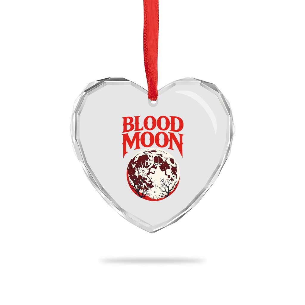 Retro Blood Moon Graphic Heart Crystal Glass Ornament Mystic Celestial Gothic Astronomy Art