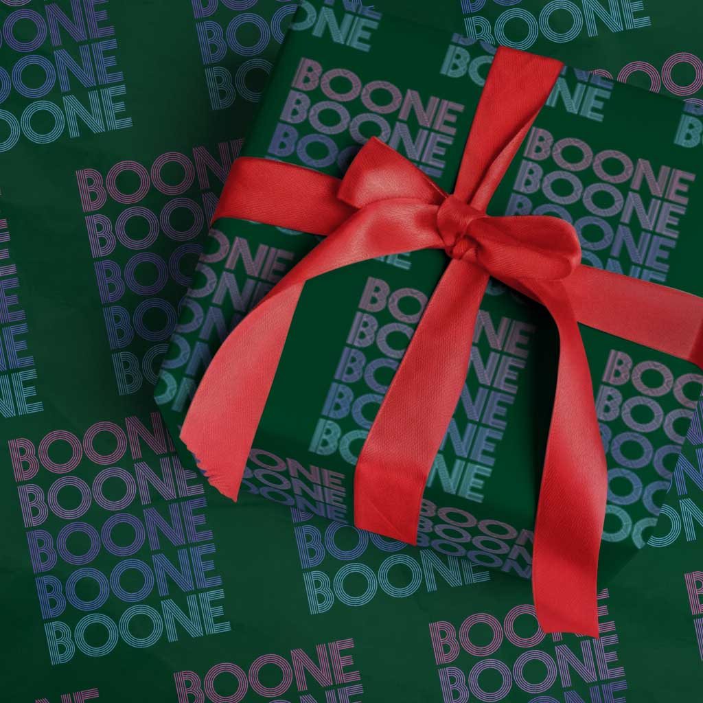 Retro Boone Name Lover Neon Gradient Typography Wrapping Paper Roll