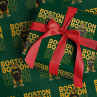 Retro Boston Ice Hockey Wrapping Paper Roll Fear The Bear