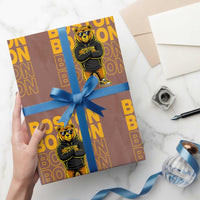 Retro Boston Ice Hockey Wrapping Paper Roll Fear The Bear