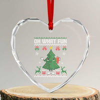 Retro Boujee Xmas Tree Heart Crystal Glass Ornament Oh What Fun - Wonder Print Shop