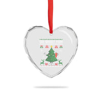 Retro Boujee Xmas Tree Heart Crystal Glass Ornament Oh What Fun - Wonder Print Shop