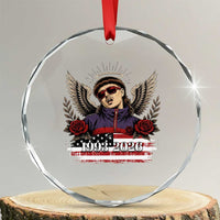 Retro Bowl Cut Music Icon Angel Wings Rest In Peace Crystal Glass Ornament American Flag Memorial 1993 2026 Pop Culture Fan