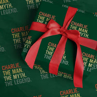 Retro Charlie The Man The Myth The Legend Wrapping Paper Roll - Wonder Print Shop