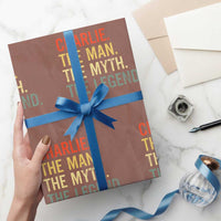 Retro Charlie The Man The Myth The Legend Wrapping Paper Roll - Wonder Print Shop