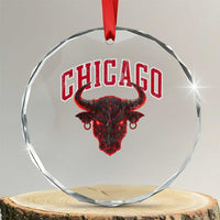Retro Chicago Crystal Glass Ornament Bulls Mascot Team Spirit Vintage Basketball Fan - Wonder Print Shop