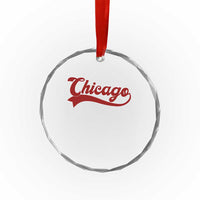Retro Chicago Crystal Glass Ornament Varsity Script Vintage Sports Jersey Style 80s 90s