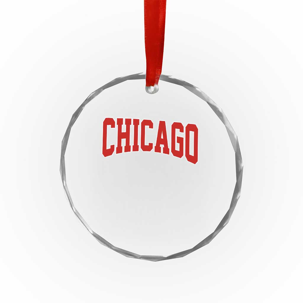 Retro Chicago Crystal Glass Ornament Vintage Chicago Throwback Athletic Sports Style 80s 90s