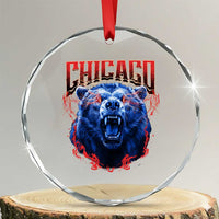 Retro Chicago Crystal Glass Ornament Vintage Cub Bootleg Graphic Baseball Fans