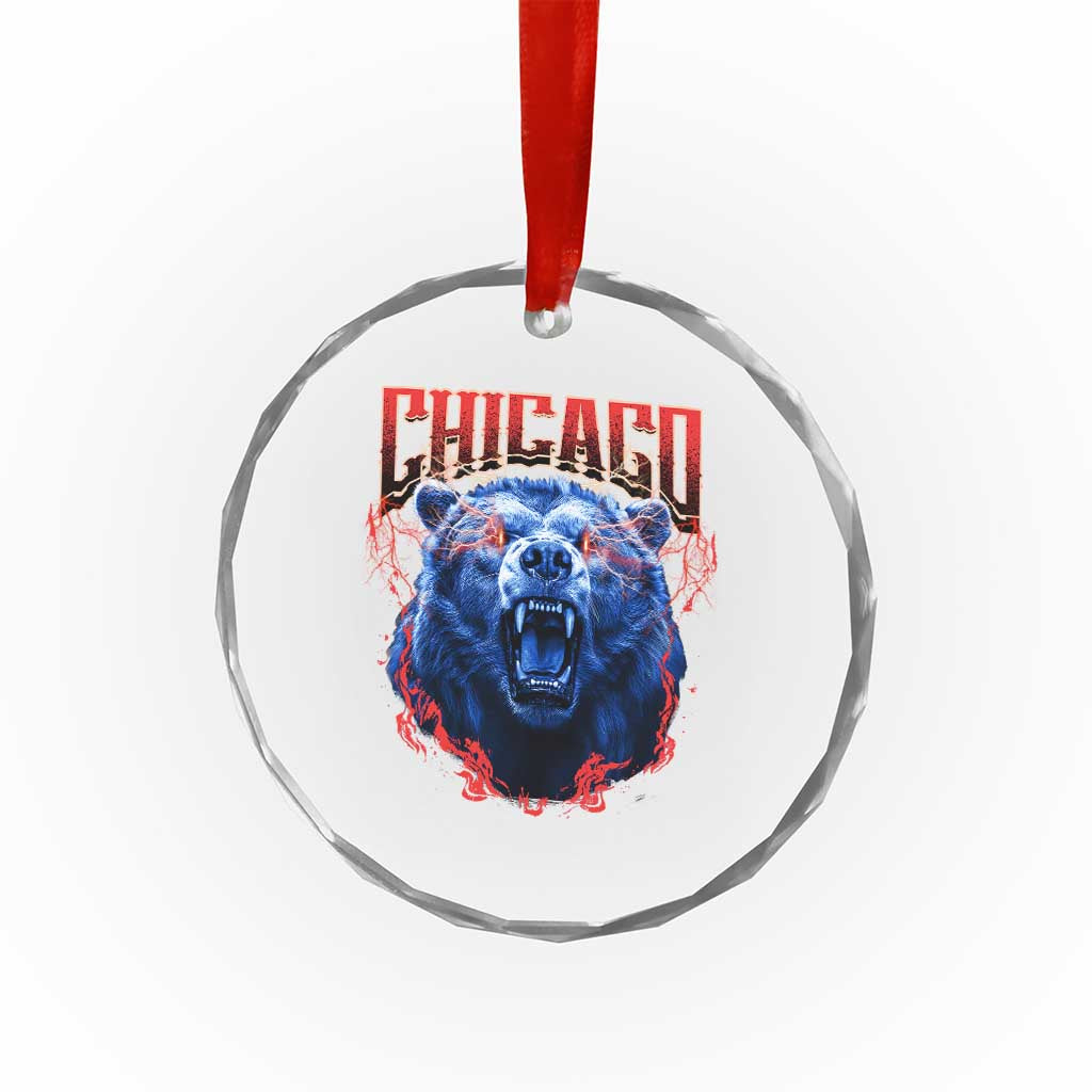 Retro Chicago Crystal Glass Ornament Vintage Cub Bootleg Graphic Baseball Fans