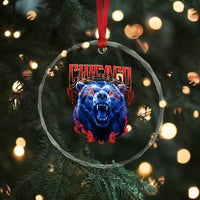 Retro Chicago Crystal Glass Ornament Vintage Cub Bootleg Graphic Baseball Fans
