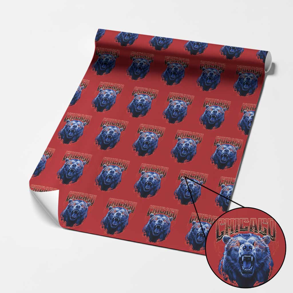 Retro Chicago Wrapping Paper Roll Vintage Cub Bootleg Graphic Baseball Fans
