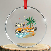 Retro Christmas In July Summer Beach Hawaii Crystal Glass Ornament Mele Kalikimaka TS10