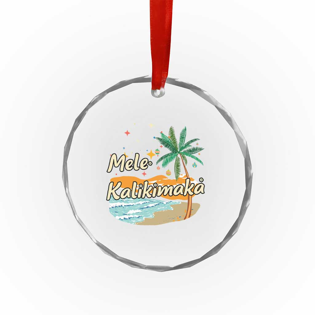 Retro Christmas In July Summer Beach Hawaii Crystal Glass Ornament Mele Kalikimaka TS10