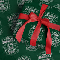 Retro Classic Made In January 1965 Wrapping Paper Roll Aged Perfectly Original Parts Vintage Birthday Men - Wonder Print Shop