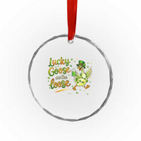 Retro Clover Duck Crystal Glass Ornament Lucky Goose On The Loose