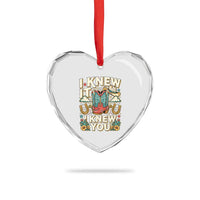 Retro Coastal Cowgirl I Knew It I Knew You Heart Crystal Glass Ornament Pink Boots Vintage Country Pop Music Western Floral Graphic