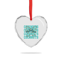 Retro Coconuts Coquette Bow Heart Crystal Glass Ornament Summer Beach Coconut Fruit Humor