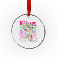 Retro Coquette 100 Days Of School Crystal Glass Ornament for Schoolgirls Teacher TS02