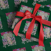 Retro Coquette 100 Days Of School Wrapping Paper Roll for Schoolgirls Teacher - Wonder Print Shop