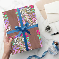 Retro Coquette 100 Days Of School Wrapping Paper Roll for Schoolgirls Teacher - Wonder Print Shop