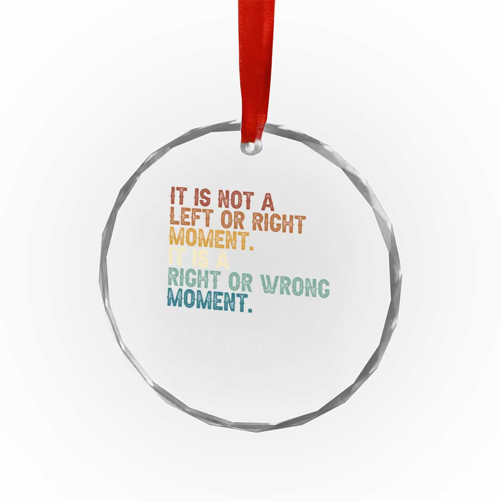 Retro Cory Booker Quotes Crystal Glass Ornament This is a Right or Wrong Moment Subtle FDT - Wonder Print Shop