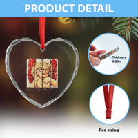 Retro Cupid Says Six Seven Heart Crystal Glass Ornament 67 Valentines Day
