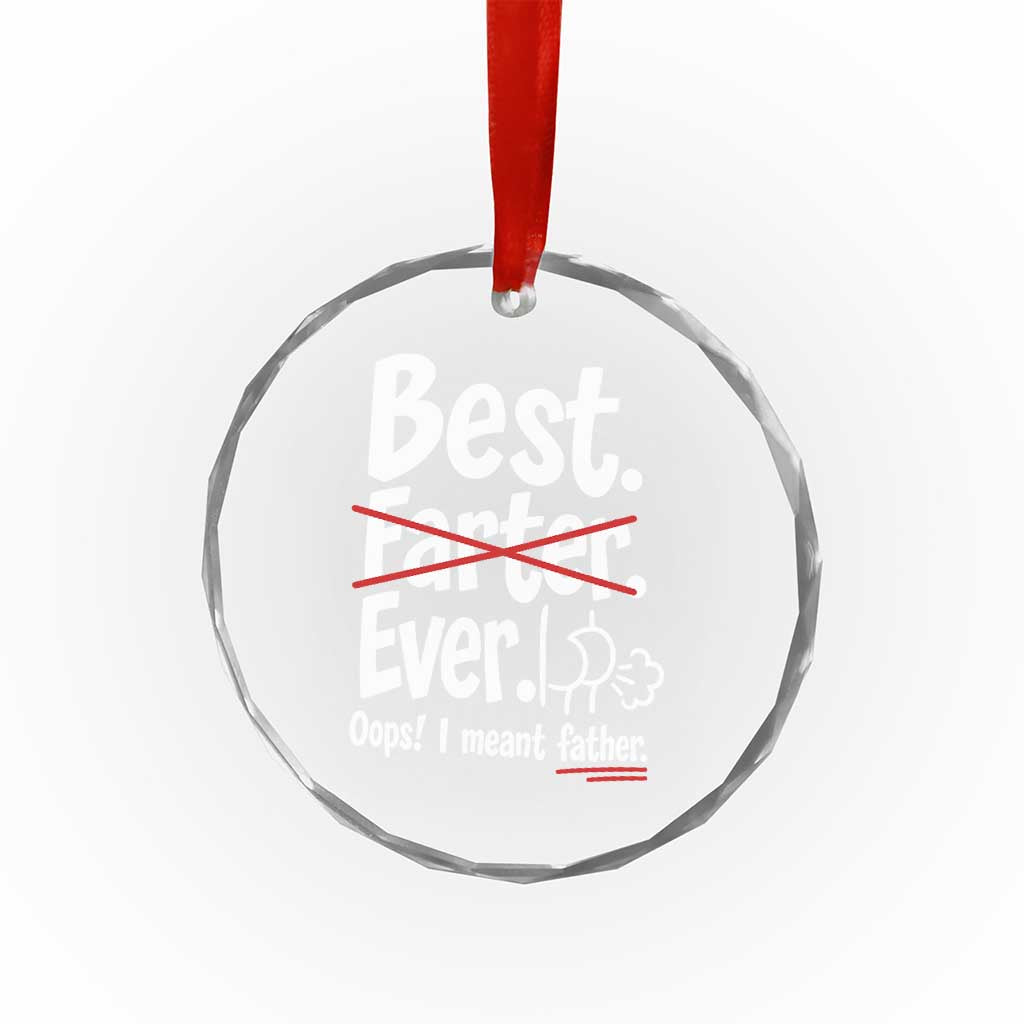 Retro Dad Worlds Best Farter I Mean Father Crystal Glass Ornament Funny Gag Gift Birthday Husband Dad Fathers Day
