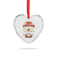 Retro Daisy Free Portland Heart Crystal Glass Ornament Oregon Freedom Fighter Flower Groovy Graphic - Wonder Print Shop