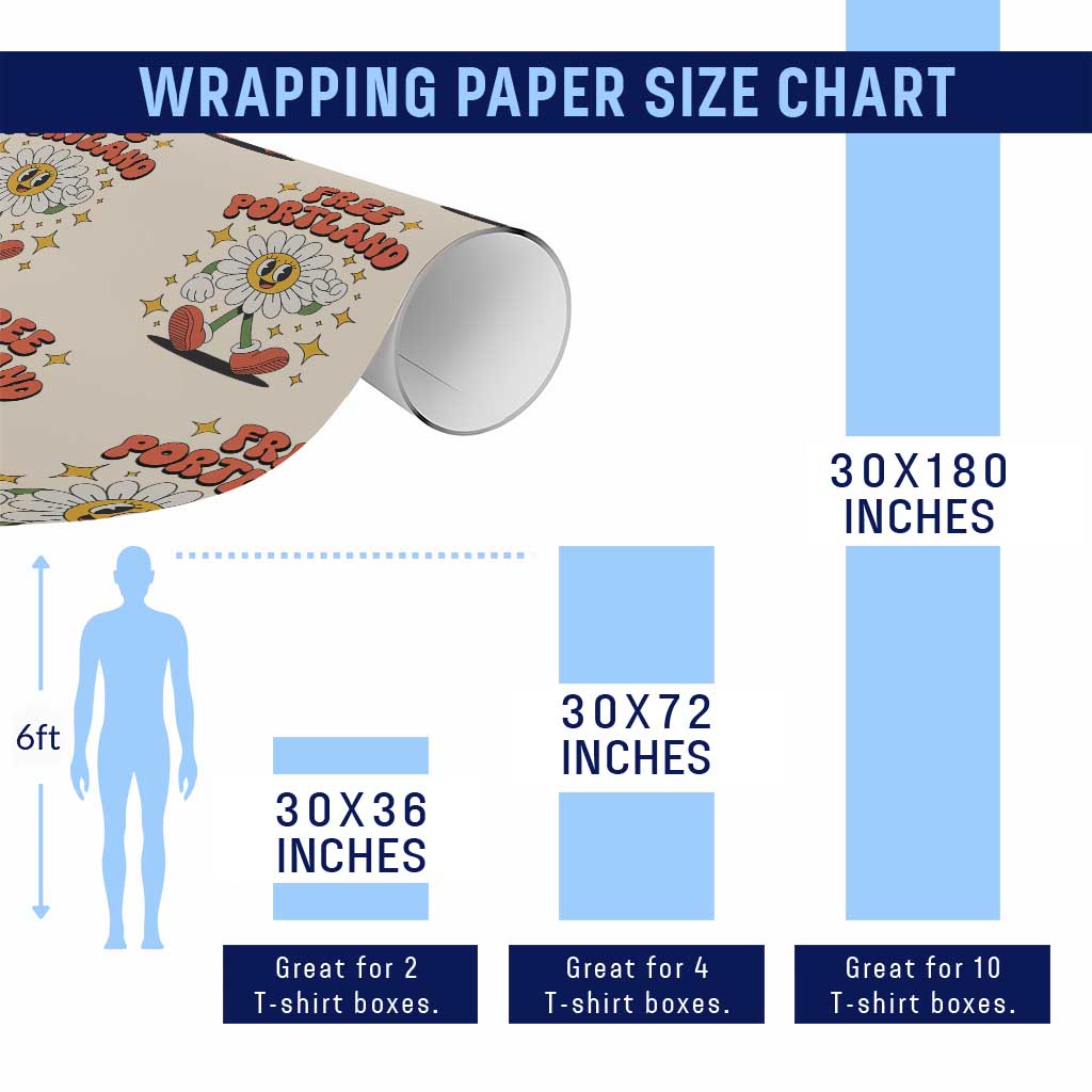 Retro Daisy Free Portland Wrapping Paper Roll Oregon Freedom Fighter Flower Groovy Graphic - Wonder Print Shop