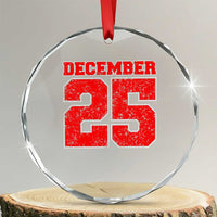 Retro December 25 Christmas Crystal Glass Ornament Vintage Holiday - Wonder Print Shop