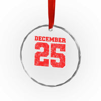 Retro December 25 Christmas Crystal Glass Ornament Vintage Holiday - Wonder Print Shop
