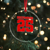 Retro December 25 Christmas Crystal Glass Ornament Vintage Holiday - Wonder Print Shop