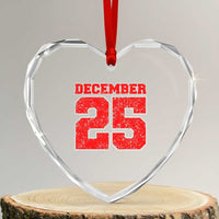 Retro December 25 Christmas Heart Crystal Glass Ornament Vintage Holiday - Wonder Print Shop