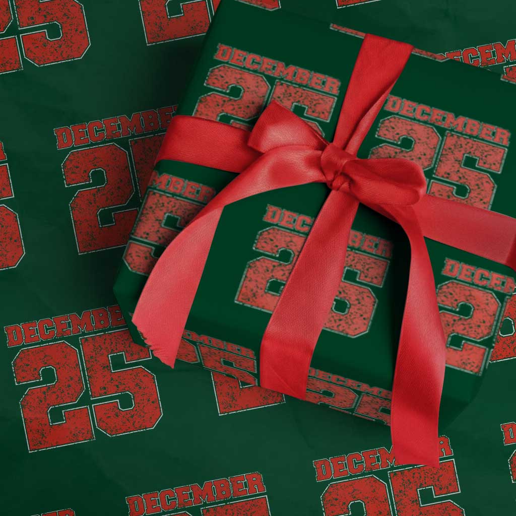 Retro December 25 Christmas Wrapping Paper Roll Vintage Holiday - Wonder Print Shop